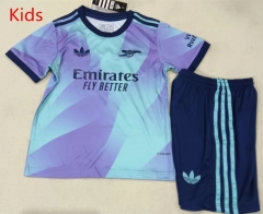 Correct Version 2024-2025 Arsenal 2nd Away Blue Kids/Youth Soccer Uniform