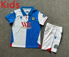2024-2025 Blackburn Rovers Home Blue&White Kids/Youth Soccer Uniform-7809