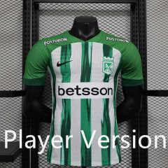 Player Version 2024-2025 Atlético Nacional Home White&Green Thailand Soccer Jersey AAA-888