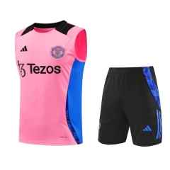 2024-2025 Manchester United Pink Thailand Soccer Vest Uniform-418