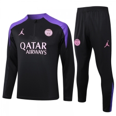 2024-2025 Jordan Paris SG Black Thailand Soccer Tracksuit -815