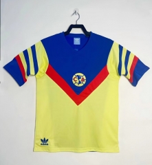 Retro Version 1987 Club America Home Yellow&Blue Thailand Soccer Jersey AAA-811