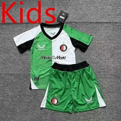 2024-2025 Feyenoord Rotterdam Green Kids/Youth Soccer Uniform-0973