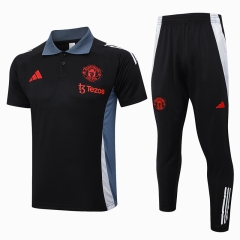 2024-2025 Manchester United Black Thailand Polo Uniform-815