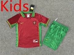 Retro Version 1998 Portugal Home Red Kids/Youth Soccer Uniform-6748