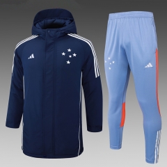 2024-2025 Cruzeiro EC Royal Blue Cotton Coat Uniform With Hat-815