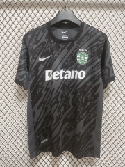 （S-4XL）2024-2025 Sporting Clube de Portugal Goalkeeper Black Thailand Soccer Jersey AAA-7209