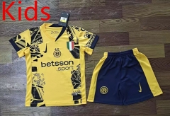 2024-2025 Inter Milan 2nd Away Yellow Kid/Youth Soccer Uniform-709