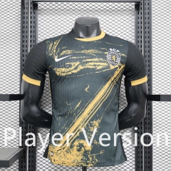 Player Version 2024-2025 Sporting Clube de Portugal 2nd Away Black Thailand Soccer Jersey AAA-888