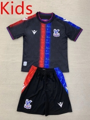 2024-2025 Crystal Palace 2nd Away Black&Red&Blue Kids/Youth Soccer Uniform-AY