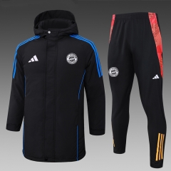 2024-2025 Bayern München Black Cotton Coat Uniform With Hat-815