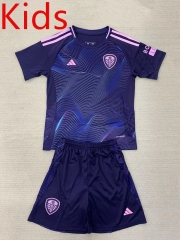 2024-2025 Leeds United 2nd Away Purple&Blue Kids/Youth Soccer Uniform-AY