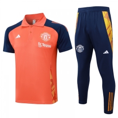 2024-2025 Manchester United Orange Thailand Polo Uniform-815