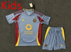 2024-2025 Roma 2nd Away Light Gray Kids/Youth Soccer Uniform-5526