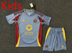2024-2025 Roma 2nd Away Light Gray Kids/Youth Soccer Uniform-5526