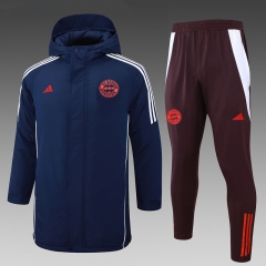 2024-2025 Bayern München Royal Blue Cotton Coat Uniform With Hat-815