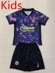 2024-2025 Club America 2nd Away Blue&Pink Kids/Youth Soccer Uniform-AY