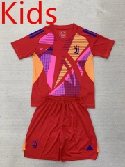 2024-2025 Juventus Goalkeeper Red Kids/Youth Soccer Uniform-AY