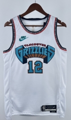 2025 Retro Version Memphis Grizzlies White #12 NBA Jersey-311