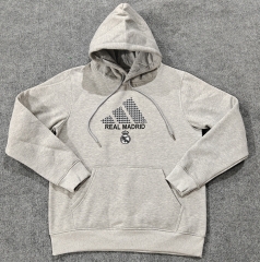 2024-2025 Real Madrid Gray Thailand Soccer Tracksuit Top With Hat-LH