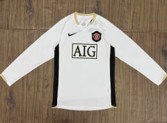 05-06 Retro Version Manchester United Away White LS Thailand Soccer Jersey AAA-6157
