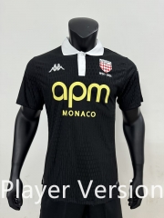 With Chest Sponsor Player Version Centennial Edition Monaco Black Thailand Soccer Jersey AAA-4506