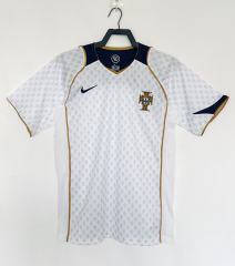 Retro Version 2004 Portugal Away White Thailand Soccer Jersey AAA-811