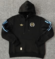 50th Anniversary Edition Argentina Black Thailand Soccer Tracksuit Top With Hat-LH