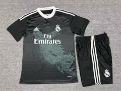 Retro Version 14-15 Real Madrid 2nd Away Black Soccer Uniform-718