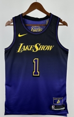 2025 City Edition Los Angeles Lakers Blue&Purple #1 NBA Jersey-311