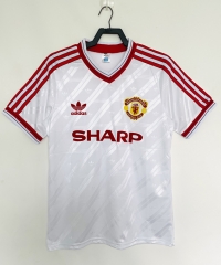 Retro Version 86-88 Manchester United Away White Thailand Soccer Jersey AAA-811