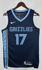 2023 Retro Version Memphis Grizzlies Navy Blue #17 NBA Jersey-311