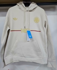 100th Anniversary Edition Colombia Beige Thailand Soccer Tracksuit Top With Hat-CS