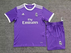 Retro Version 16-17 Real Madrid Away Purple Soccer Uniform-718