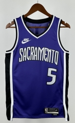 2025 Retro Version Sacramento Kings Purple #5 NBA Jersey-311
