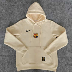 2024-2025 Barcelona Beige Thailand Soccer Tracksuit With Hat-7411