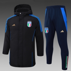 2024-2025 Italy Black Cotton Coat Uniform With Hat-815