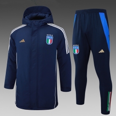 2024-2025 Italy Royal Blue Cotton Coat Uniform With Hat-815