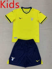 2024-2025 Lazio Away Yellow Kid/Youth Soccer Uniform-AY