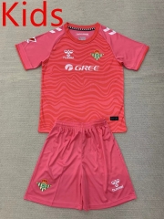 2024-2025 Real Betis Goalkeeper Pink Kid/Youth Soccer Uniform-AY