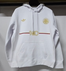 100th Anniversary Edition Colombia White Thailand Soccer Tracksuit Top With Hat-CS