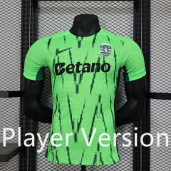 Player Version 2024-2025 Sporting Clube de Portugal 2nd Away Green Thailand Soccer Jersey AAA-888
