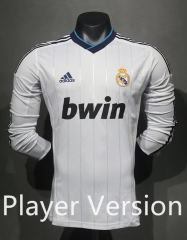 Player Version 12-13 Retro Real Madrid Home White LS Thailand Soccer Jersey AAA-4563