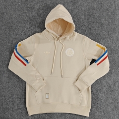 100th Anniversary Edition Colombia Light Yellow Thailand Soccer Tracksuit Top With Hat-LH