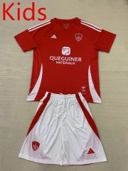 2024-2025 Stade Brestois 29 Home Red Kid/Youth Soccer Uniform-AY