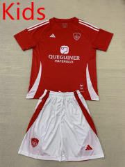2024-2025 Stade Brestois 29 Home Red Kid/Youth Soccer Uniform-AY