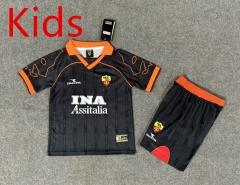 Retro Version 99-00  Roma Away Black Kids/Youth Soccer Uniform-6748