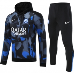 2024-2025 Inter Milan Blue&Black Thailand Soccer Tracksuit With Hat-418