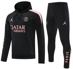 2024-2025 Jordan Paris SG Black Thailand Soccer Tracksuit With Hat-418