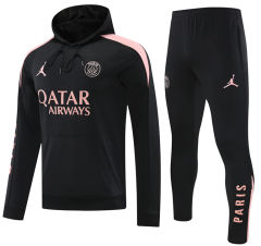 2024-2025 Jordan Paris SG Black Thailand Soccer Tracksuit With Hat-418